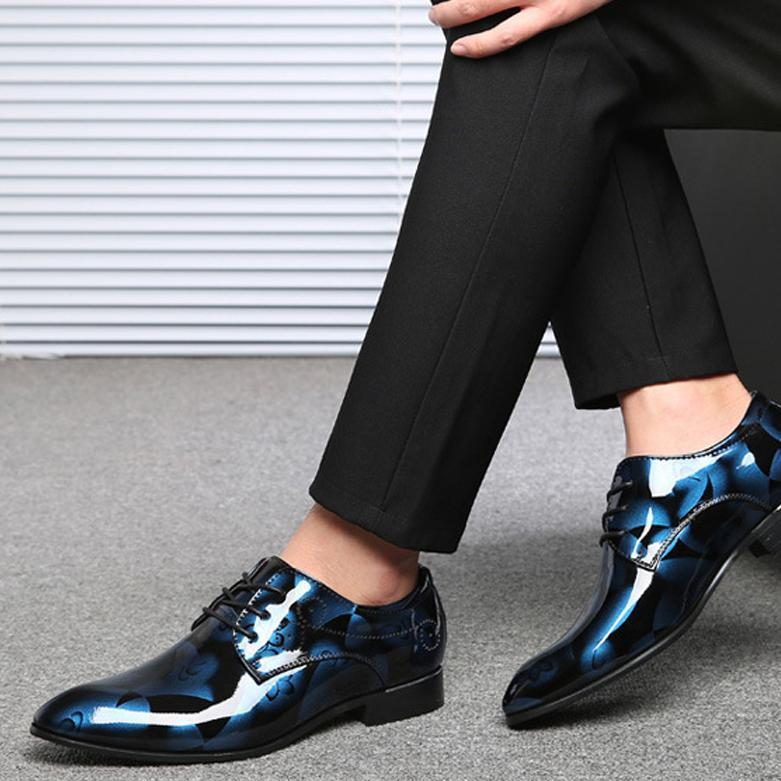 Men's Glossy Dress Shoes in Extended Sizes — product view