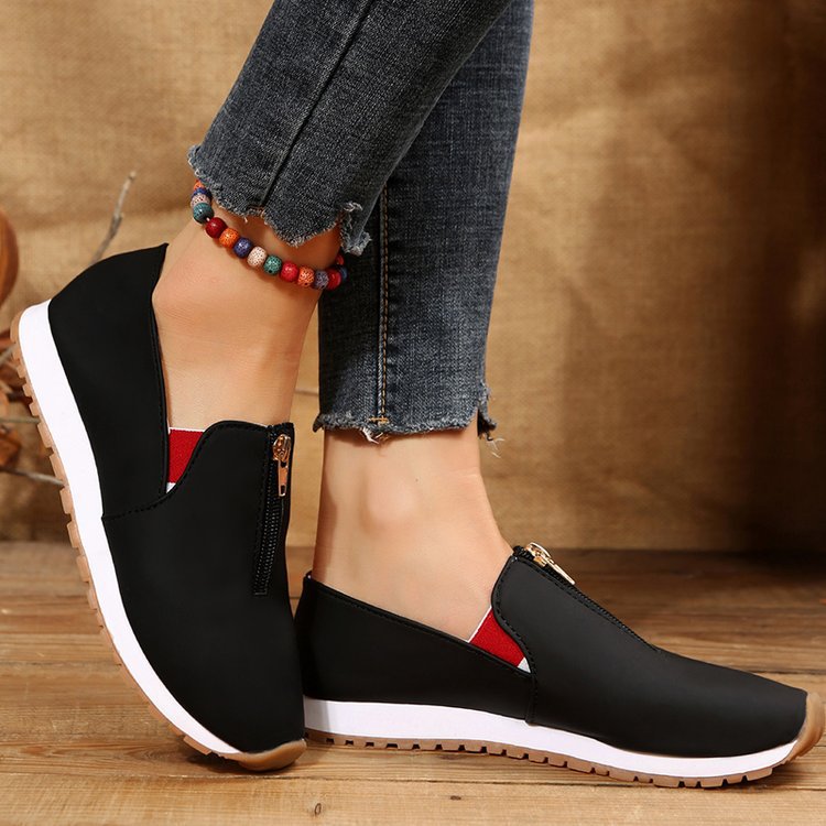 Women's Zip-Detail Flat Loafers