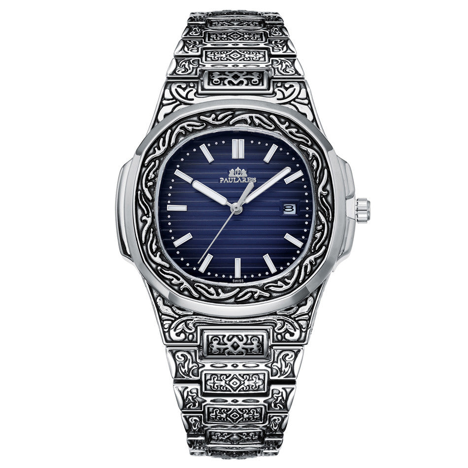 Men's Parrot-Design Calendar Quartz Watch