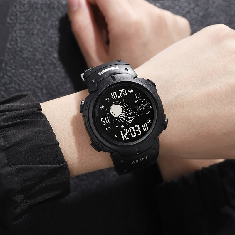 Astronaut-Style Digital Sports Watch