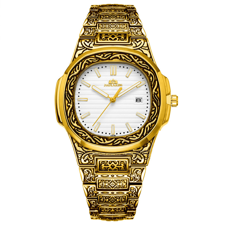 Men's Parrot-Design Calendar Quartz Watch
