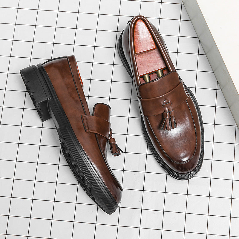 Men's Brogue-Detail Tassel Loafers — product view