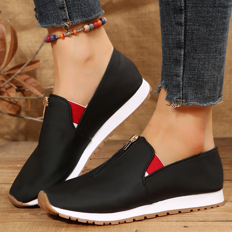 Women's Zip-Detail Flat Loafers