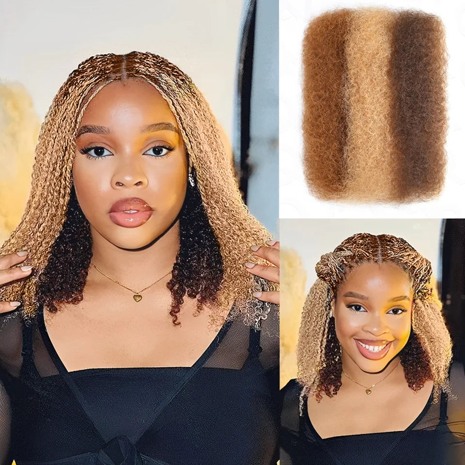 Qvr Afro Kinky Bulk Hair No Attachment 50g Afro Curly Bulk 100% Human - OSASCO