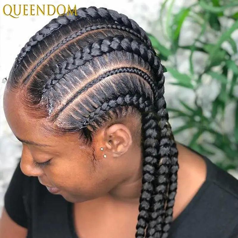 36" Synthetic Full Lace Wig Knotless Box Braid African Braided Wig - OSASCO