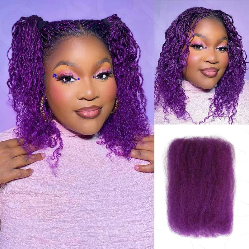 Qvr Afro Kinky Bulk Hair No Attachment 50g Afro Curly Bulk 100% Human - OSASCO