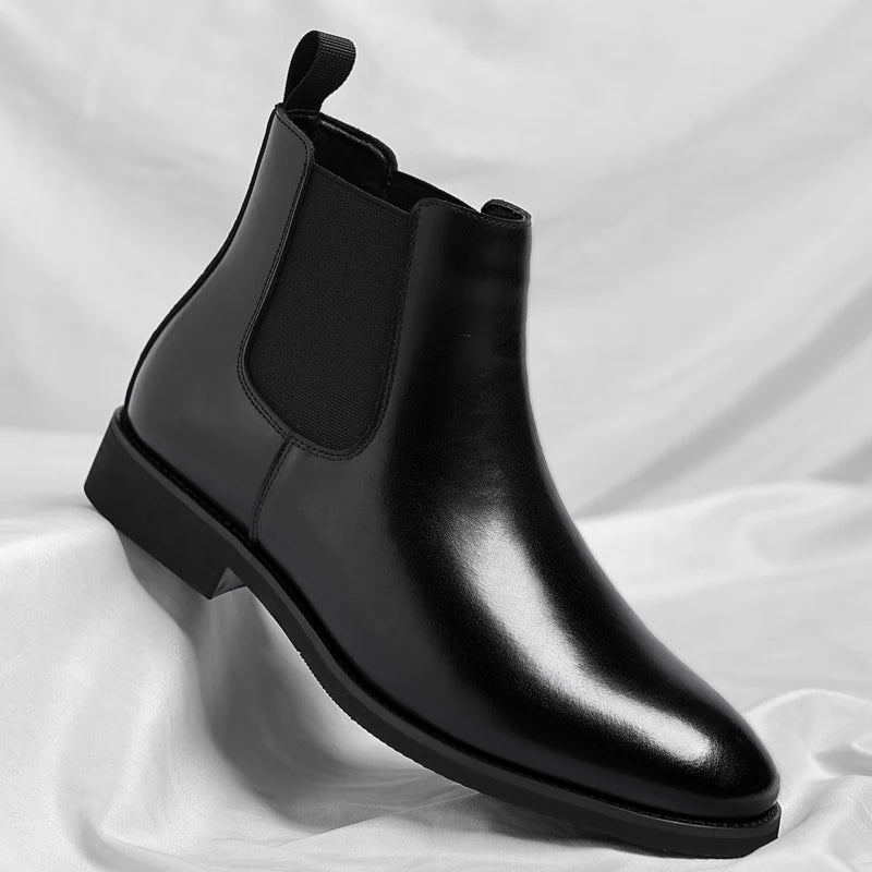 Men's Lined Faux-Leather Chelsea Boots