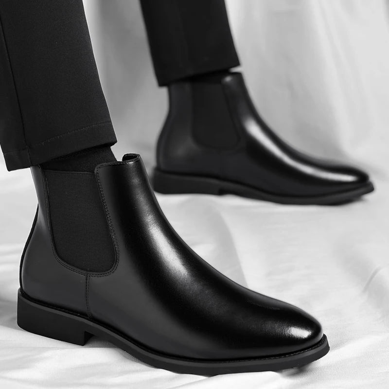 Men's Lined Faux-Leather Chelsea Boots