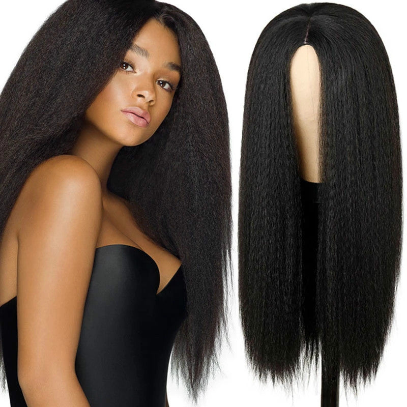 Wig female European and American fashion Yaki Straight chemical fiber headgear female African fluffy explosive head manufacturer wholesale