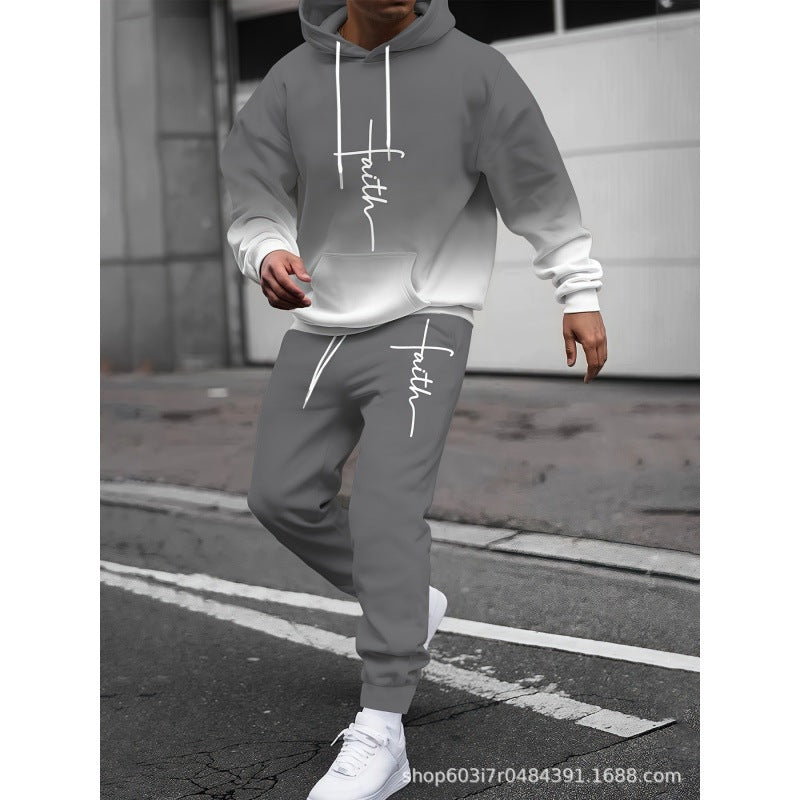 Men's Graphic Hoodie and Joggers Set