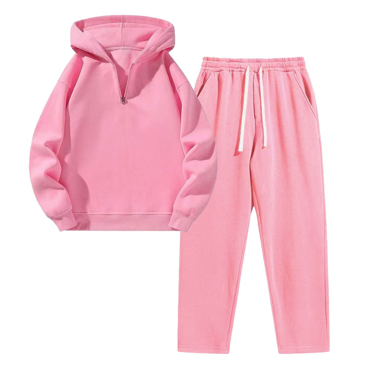 Women's Half-Zip Sweatshirt and Wide-Leg Pants Set