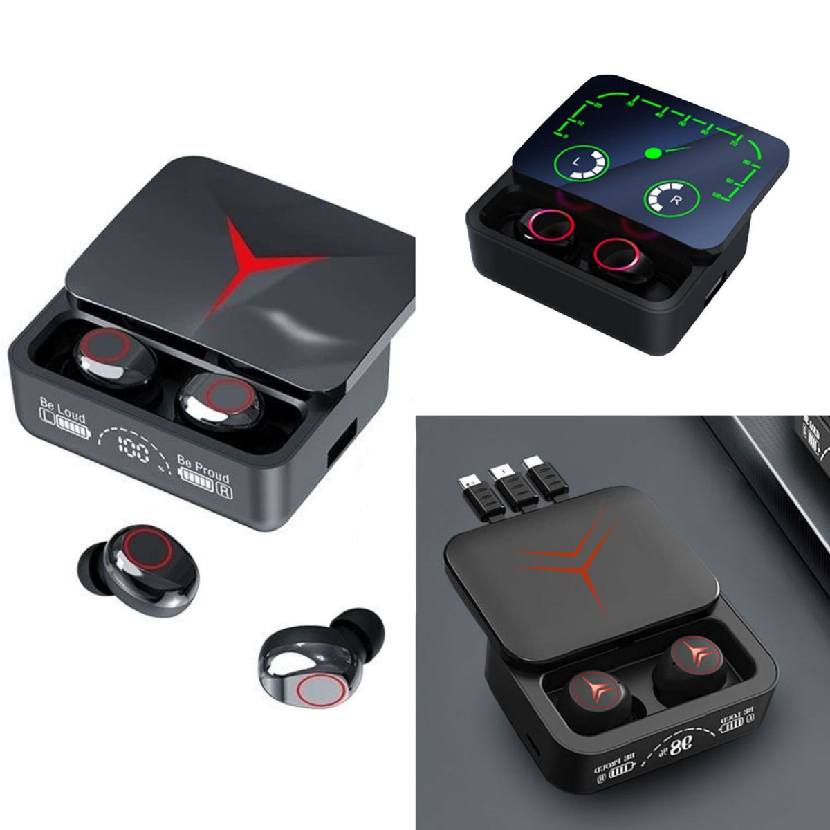 Cross-border exclusive M90 pro Bluetooth earbuds, in-ear transparent noise-cancelling true wireless mini sports Bluetooth earbuds