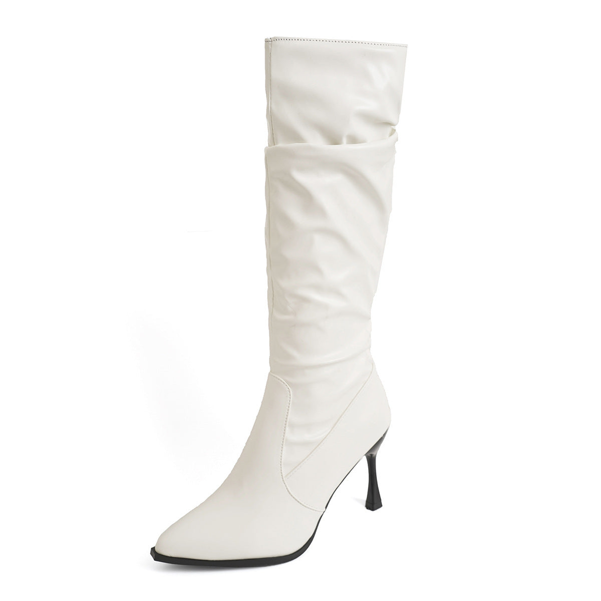Women's Pointed-Toe Pleated Stiletto Boots