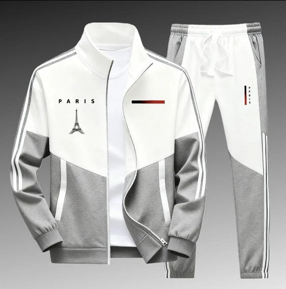 Men's Panel-Print Zip Jacket and Pants Set