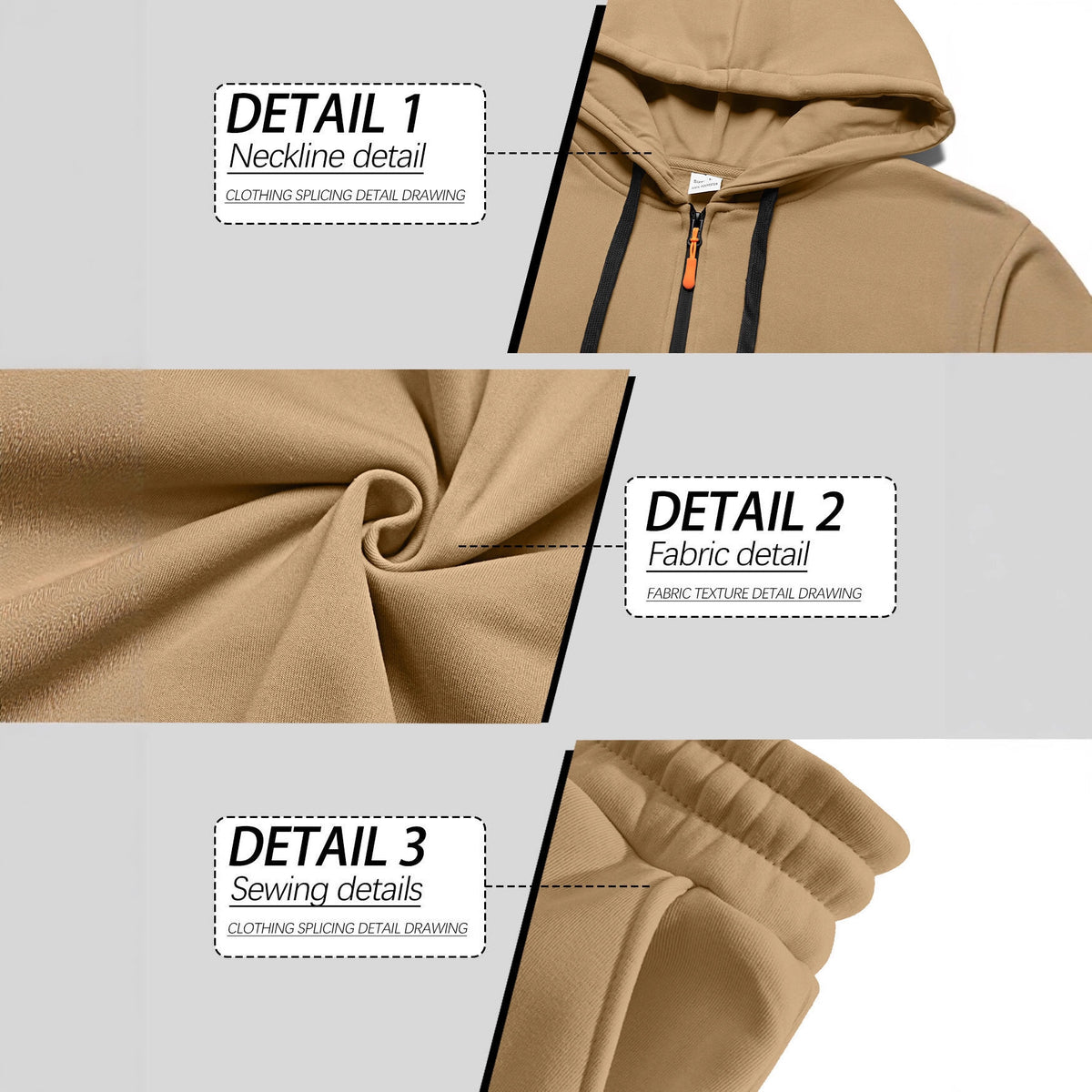 Men's Half-Zip Hoodie and Cargo Joggers Set