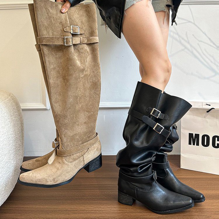 Women's Slouch Block Heel Tall Boots