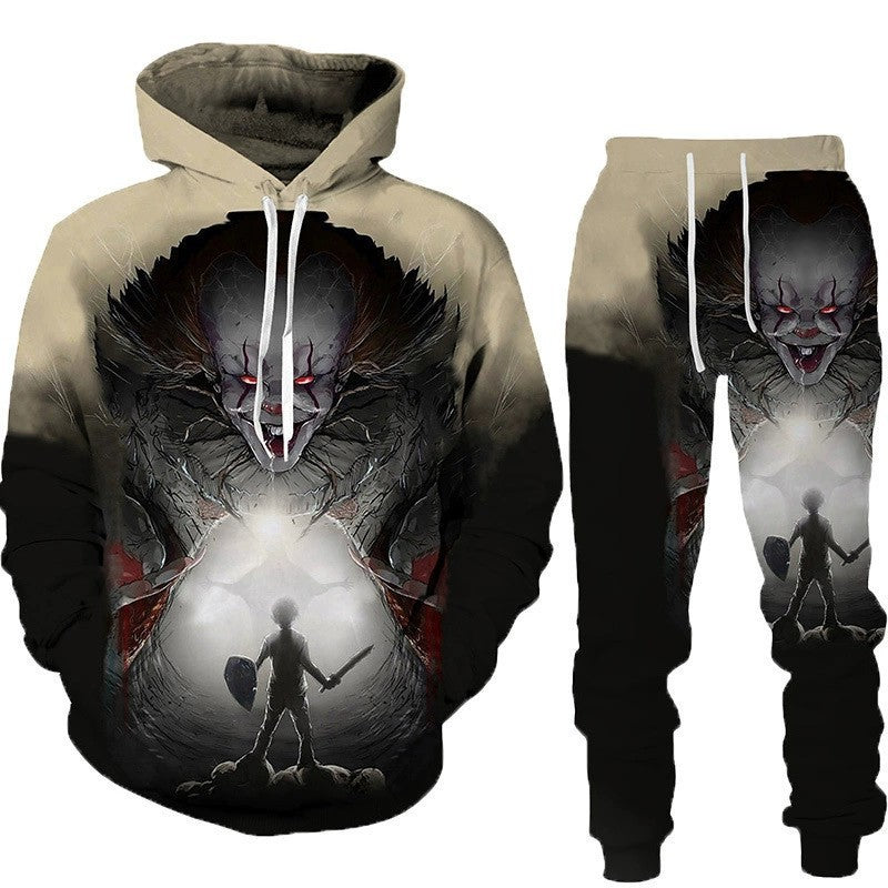 Men's Halloween Graphic Hoodie and Pants Set