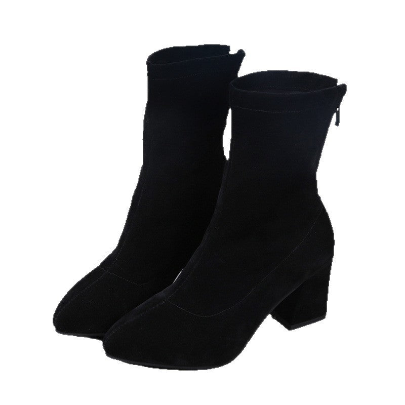 Women's Pointed-Toe Stretch Sock Boots