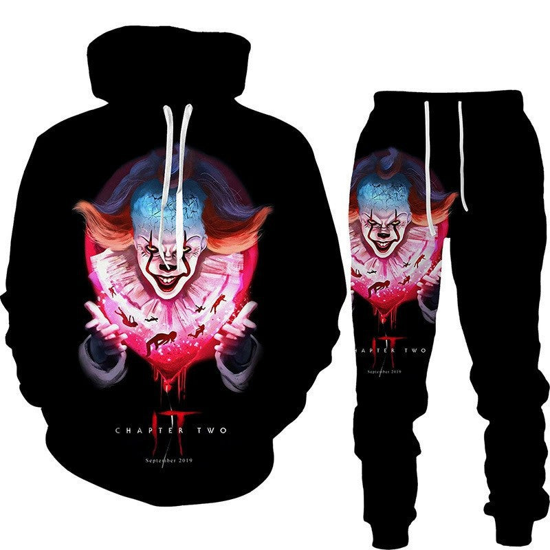 Men's Halloween Graphic Hoodie and Pants Set
