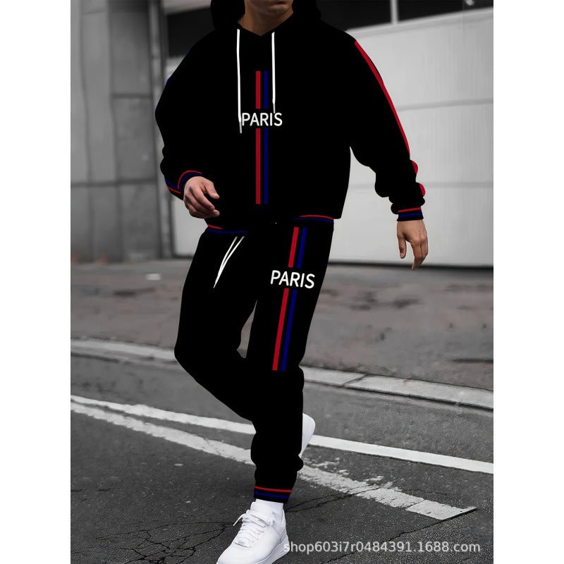 Men's Graphic Hoodie and Joggers Set