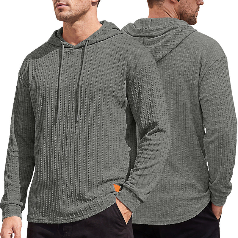 Men's Textured Henley Button-Neck Pullover