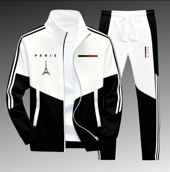 Men's Panel-Print Zip Jacket and Pants Set