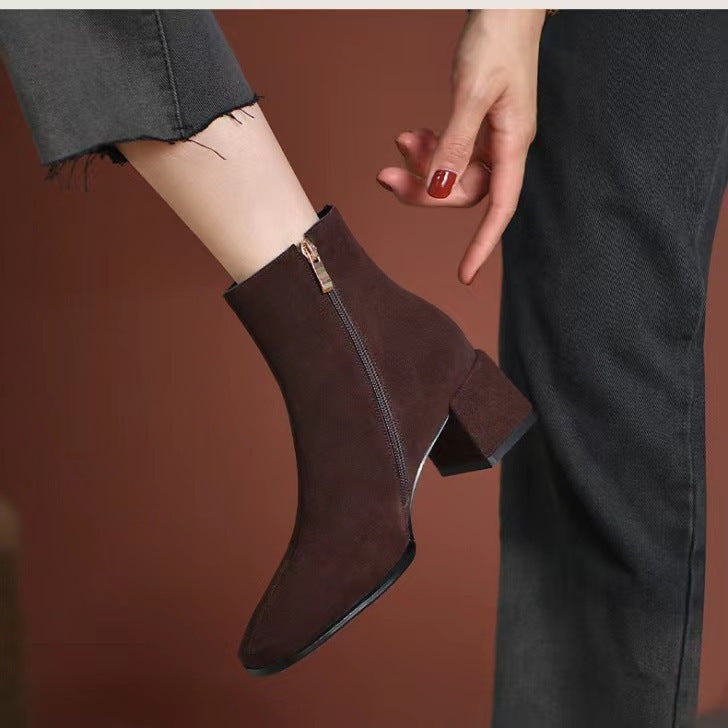 Women's Pointed-Toe Mid-Heel Ankle Boots