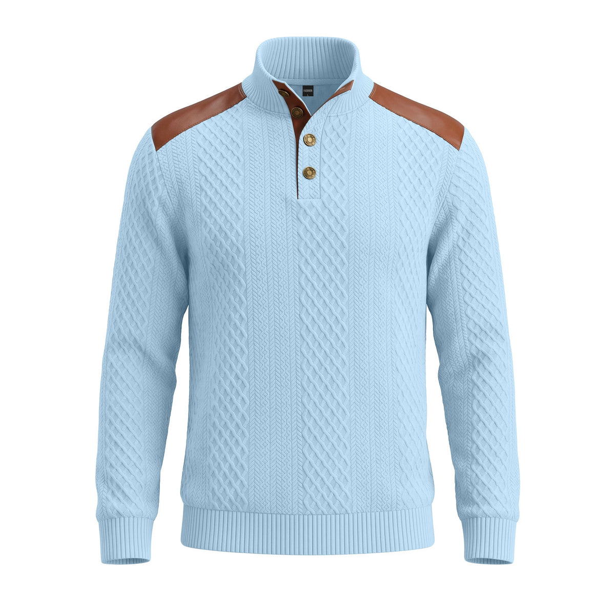 Men's Textured Panel Long-Sleeve Pullover