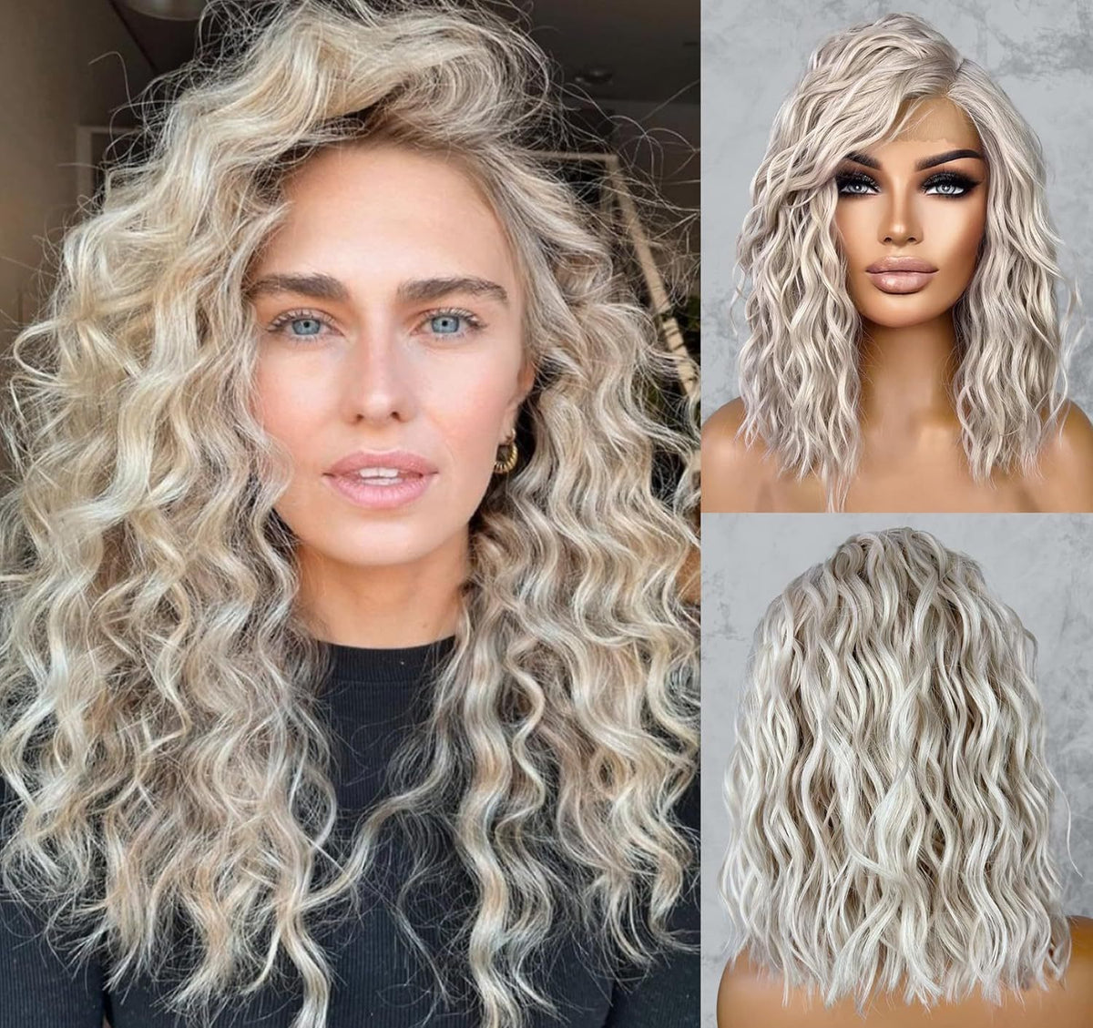 Short Curly Synthetic Lace Front Wig