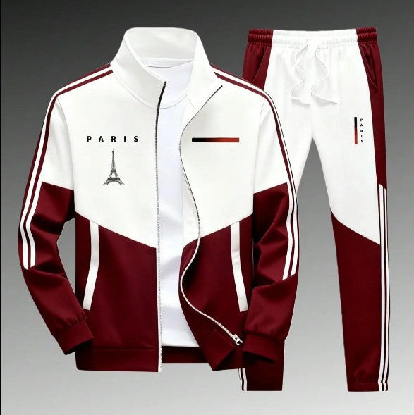 Men's Panel-Print Zip Jacket and Pants Set