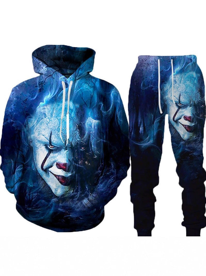 Men's Halloween Graphic Hoodie and Pants Set