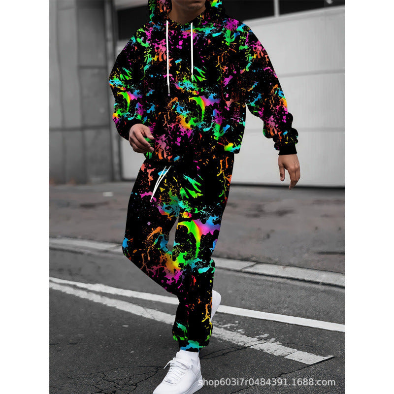 Men's Graphic Hoodie and Joggers Set