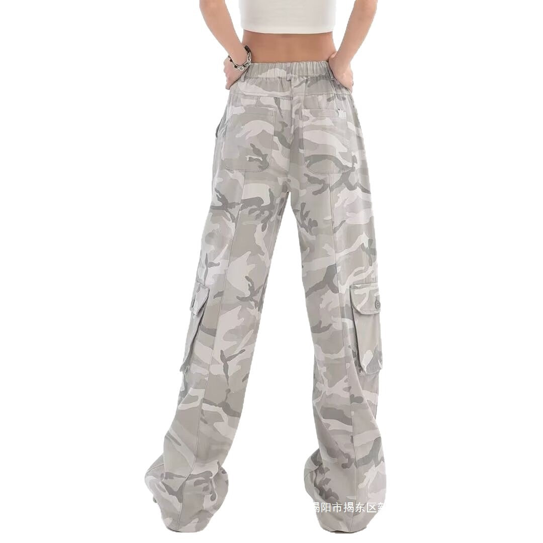 Unisex Grey Camouflage Cargo Pants