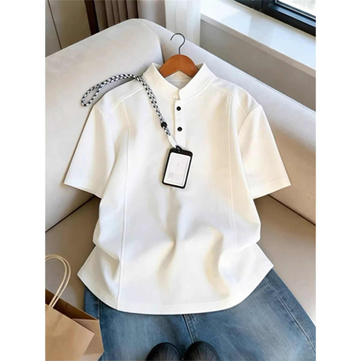 Men's Henley-Neck Short-Sleeve Shirt