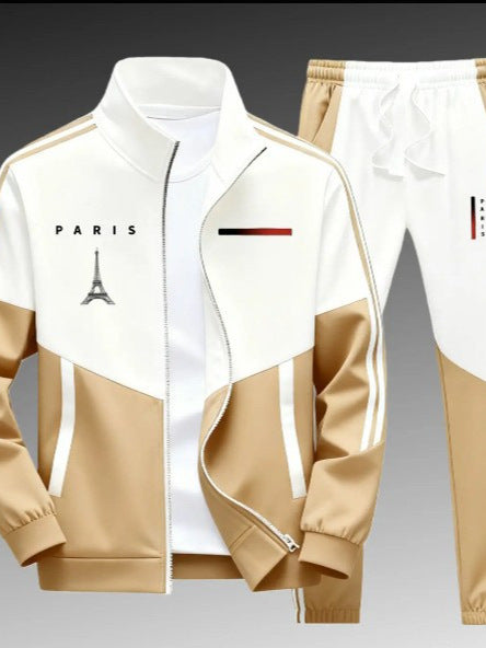 Men's Panel-Print Zip Jacket and Pants Set