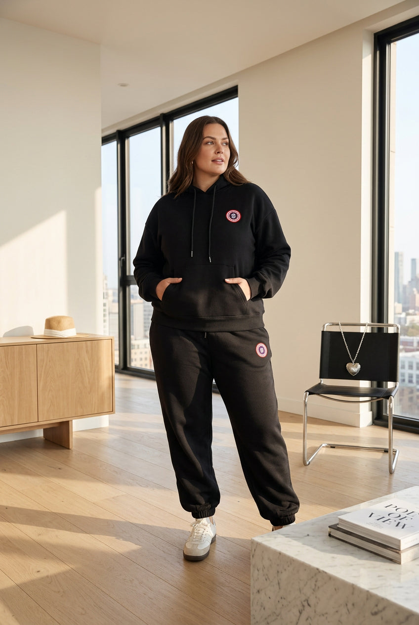 Graphic Hoodie and Casual Pants Set