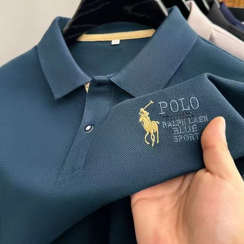 Men's Embroidered Short-Sleeve Polo Shirt