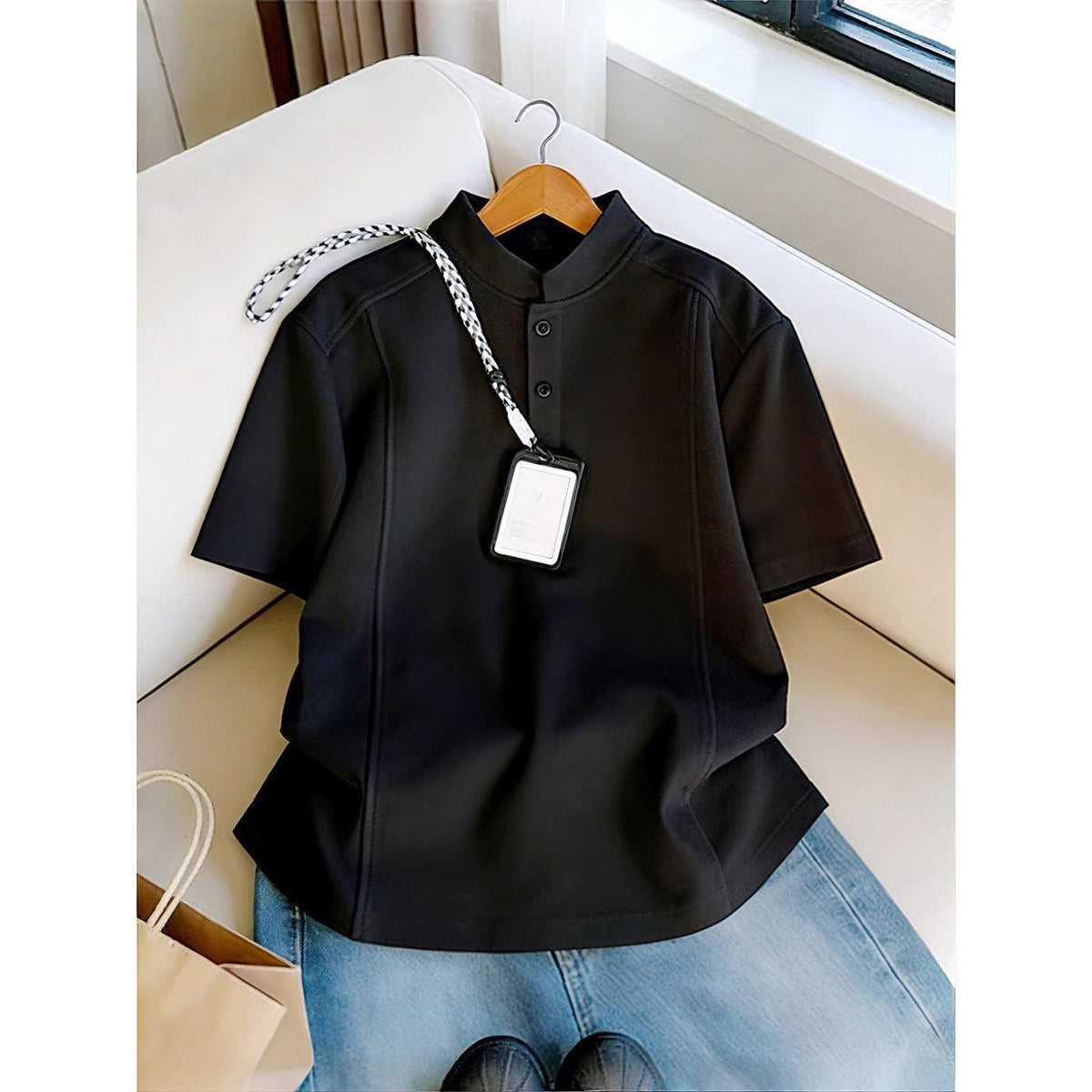 Men's Henley-Neck Short-Sleeve Shirt