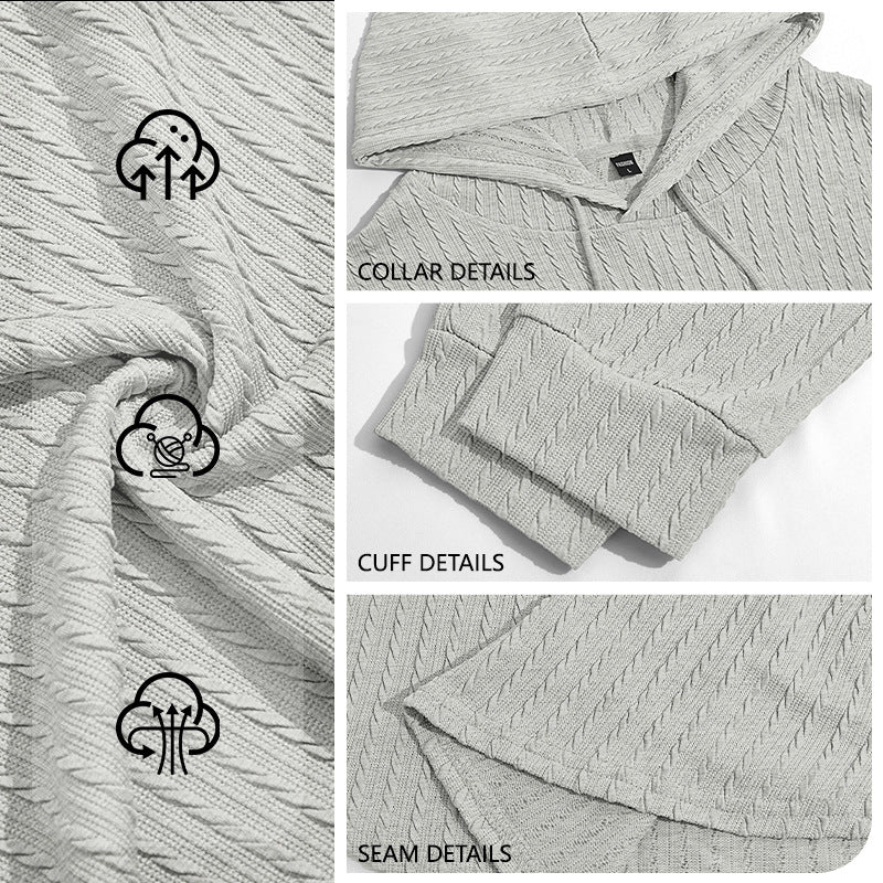 Men's Textured Henley Button-Neck Pullover