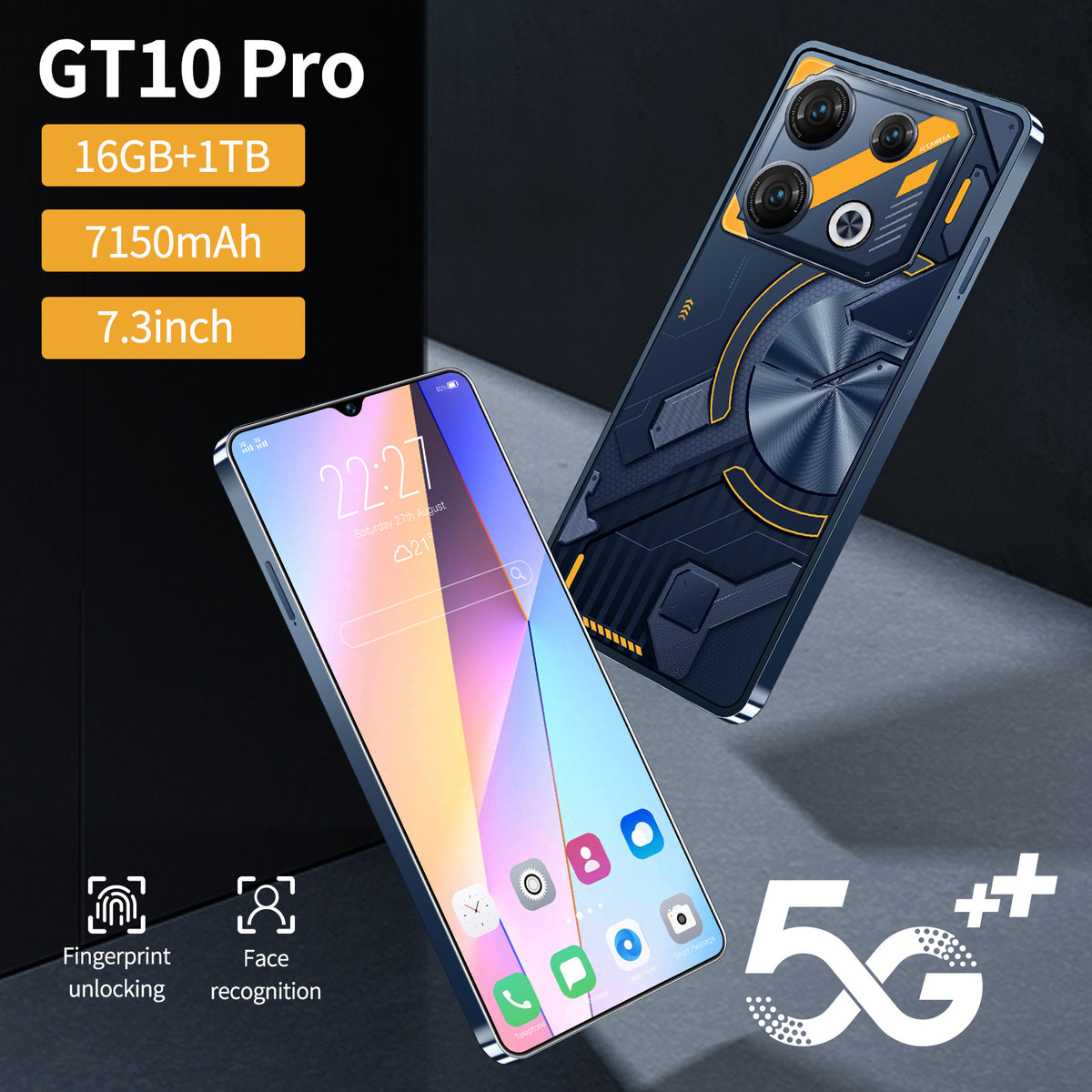 GT10 Pro 7.3-Inch Android Smartphone – Colour Options