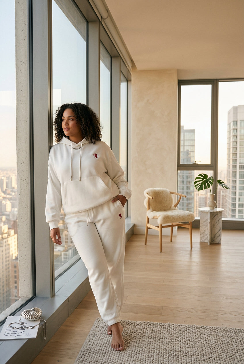 Graphic Hoodie and Casual Pants Set
