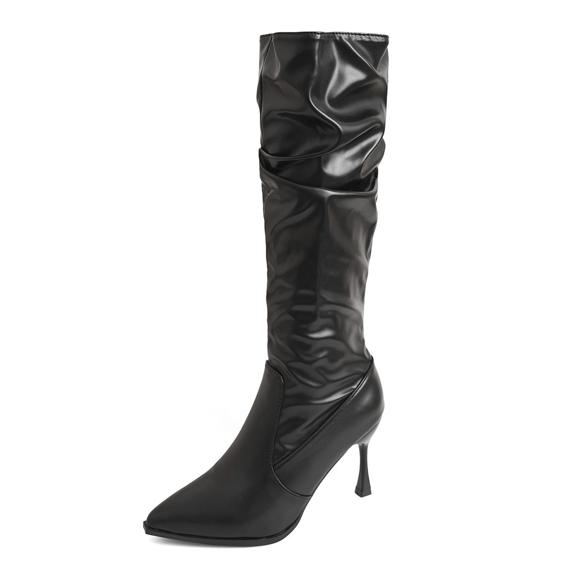 Women's Pointed-Toe Pleated Stiletto Boots