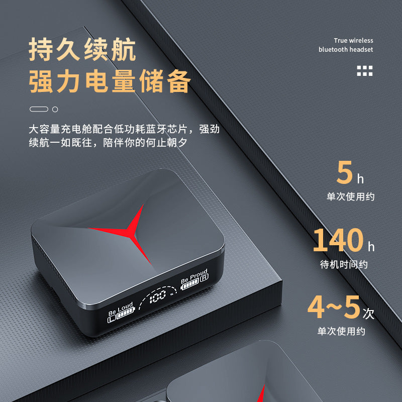 Cross-border exclusive M90 pro Bluetooth earbuds, in-ear transparent noise-cancelling true wireless mini sports Bluetooth earbuds