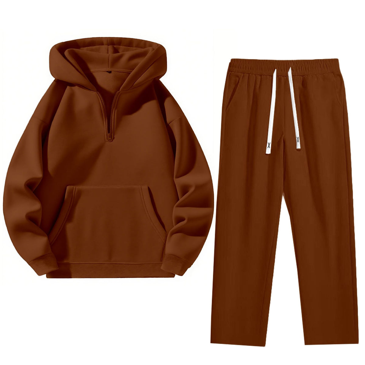 Women's Half-Zip Sweatshirt and Wide-Leg Pants Set