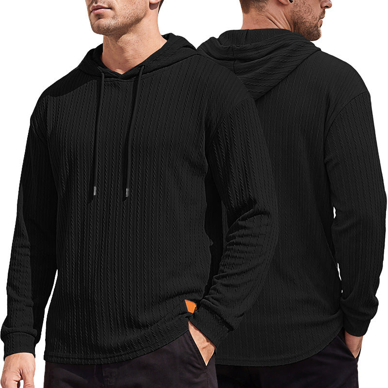 Men's Textured Henley Button-Neck Pullover