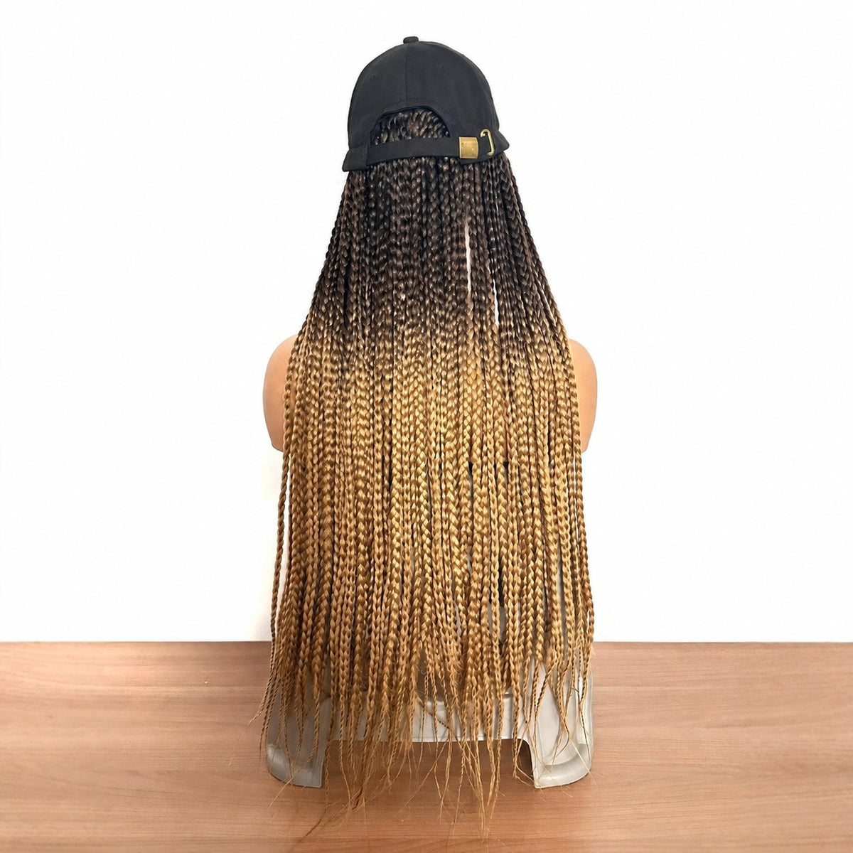 Three-Strand Braided Wig with Integrated Baseball Cap
