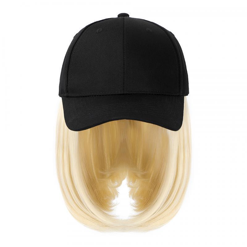 Wavy Bob Wig with Integrated Baseball Cap