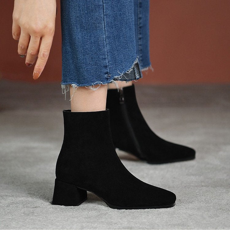 Women's Pointed-Toe Mid-Heel Ankle Boots