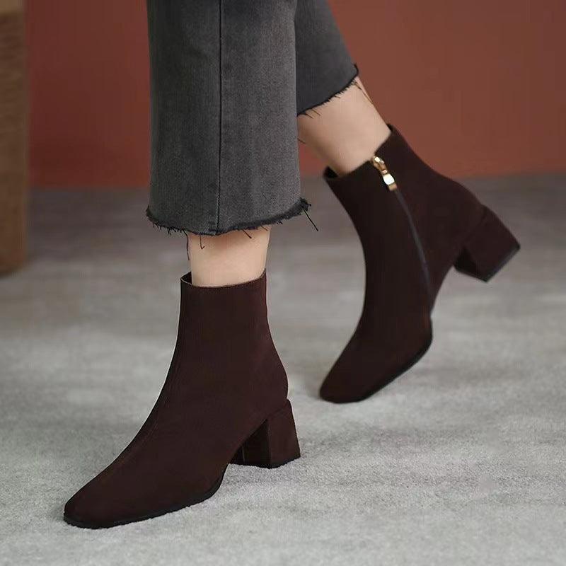 Women's Pointed-Toe Mid-Heel Ankle Boots