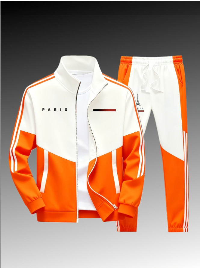 Men's Panel-Print Zip Jacket and Pants Set